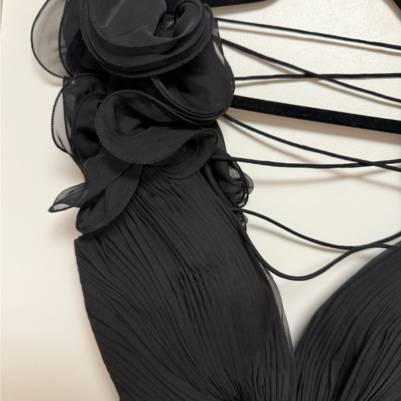 NWT | Mac Duggal 67911 Black Ruffle Tiered Cut-Out Chiffon Gown Size 8 - Picture 9 of 12